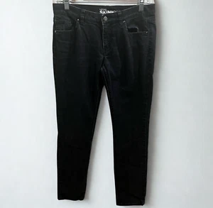 New York & Company Jeans Womens 4 Skinny Leg Black Low Rise Denim Casual Classic - Picture 1 of 9