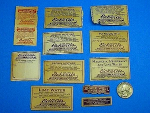 VINTAGE ECKERDS DRUG STORES OF WILMINGTON DELAWARE MEDICINE BOTTLE LABELS~OPIUM - Picture 1 of 11