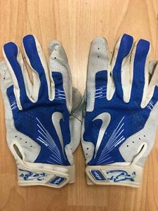 PHILLIP EVANS Autographed Game-Used Batting Gloves White & Blue Nike JSA ~ M#20 - Picture 1 of 1