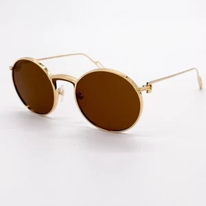 NEW CARTIER CT0274S 002 WOMEN GOLD ROUND SUNGLASSES - Picture 1 of 10
