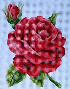 Printed Canvas Half Cross Stitch Embroidery Kit 43.103 - Flower 8"x10" GobelinL - Picture 1 of 3