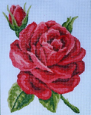 Printed Canvas Half Cross Stitch Embroidery Kit 43.103 - Flower 8"x10" GobelinL - Image 1 of 3