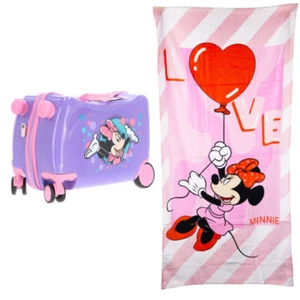 Disney Minnie Maus 2 tlg Set Mädchen Trolley Kinderkoffer Strandtuch 70x140 - Bild 1 von 5