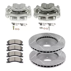 For 1999-2004 Jeep Gr Cherokee Front Brake Calipers Rotors Ceramic Pads Assembly - Picture 1 of 12