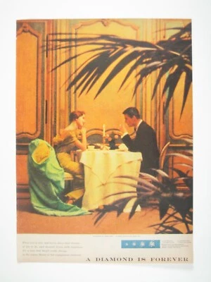 Arte de pared vintage 1956 De Beers Diamond Is Forever anuncio impreso comedor romántico Foto 1 de 2