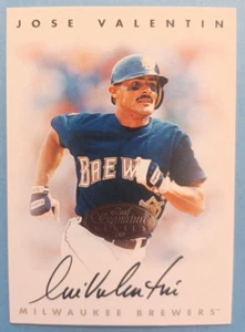 Jose Valentin Auto Silver /1000 1996 Leaf Signature Series Milwaukee Brewers - Picture 1 of 4