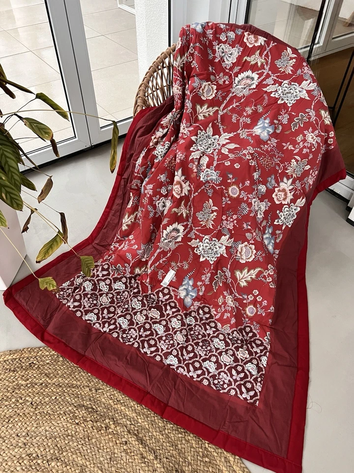 Bassetti plaid 135x190 Vicenza R1 red blanket cozy blanket bedspread blanket New - Image 1 of 1