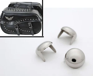 Chrome Studs Bag of 100 Motorcycle Saddle embellish 0.5 inch diam StudsAndSpikes - Picture 1 of 4