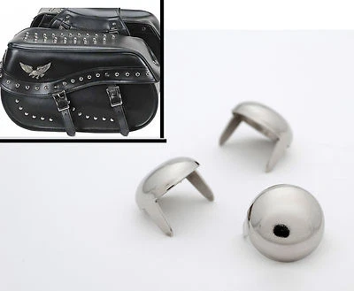 Chrome Studs Bag of 100 Motorcycle Saddle embellish 0.5 inch diam StudsAndSpikes - Image 1 of 4