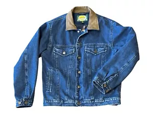 Cabelas giacca jeans vintage uomo media foderata in flanella camionista denim invecchiato - Foto 1 di 10