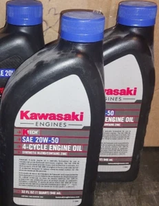 2 Quarts Kawasaki K-Tech SAE 20W-50 Engine Oil Quart #99969-6298 - Picture 1 of 4