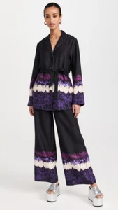 Scotch & Soda Dip Dye Stripe Pajama Blazer / Eleni High Rise Wide Leg Pants M/32 - Picture 1 of 19