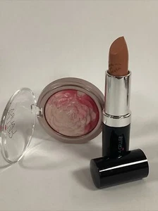 Laura Geller BAKED GELATO FLOWER BLUSH PINK ROSE 1.5g & Lipstick Tawny Tannin - Picture 1 of 6