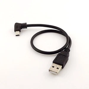High Speed USB A Male to Mini 5 Pin Right Angled Male Data Charger Adapter Cable - Picture 1 of 5