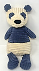 Jellycat London Panda Bear Blue Cream 16" Corduroy Lovie Plush UEC Retired