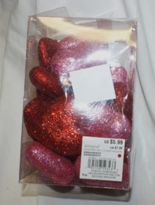 24 Valentine Glittered Hearts Red & Pink Table Scatter Decor Wedding Craft DIY - Picture 1 of 4