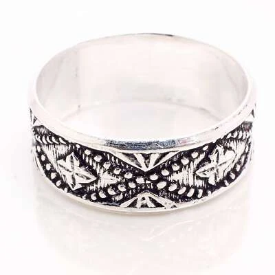 Argento 925 Placcato Fatto A Mano Gioielli Per Lei Anello Misura 10 R-14237 - Immagine 1 di 3