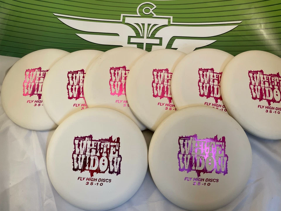 FLY HIGH DISC GOLF WHITE WIDOW 3/4/0/1 CHALKY FEEL 173-175G white with  - Image 1 of 1
