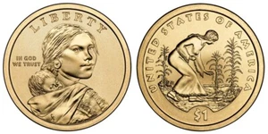 2009-D Sacagawea Native American Dollar US Golden $1 Coin - UNCIRC US Mint - Bild 1 von 1