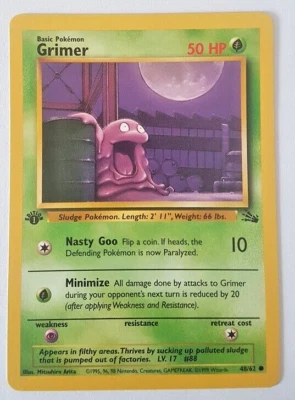 Pokemon Karte Grimmer 48/62 Fossil 1. Edition Englisch NM - Bild 1 von 2