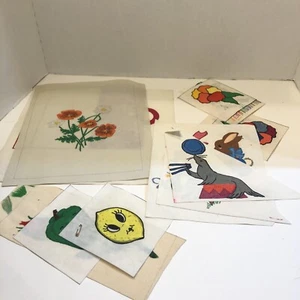 10+ Artex Painted Pictures on Pellon Lord's Prayer Flowers Animals Easter - Picture 1 of 10