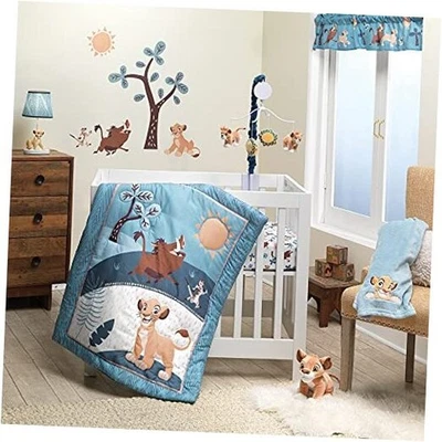  (LAMCR) Lion King Adventure 3-Piece Mini Crib Bedding Set, Blue (790020)  - Image 1 of 4