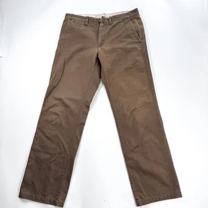 Eddie Bauer Chino Pants Mens 34x34 Tall Brown Flat Front - Picture 1 of 8
