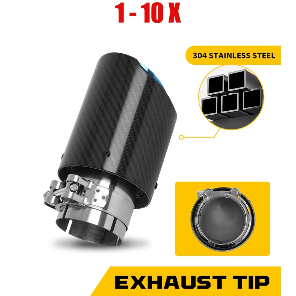 1-10X Tubo de escape Silenciador Punta Cola Titanio Acero inoxidable Trasero 2.5"ID-3.5"OD Foto 1 de 4