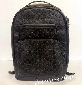 NWT Coach Ethan Backpack Signature Leather Men's CY765 Black - Picture 1 of 14