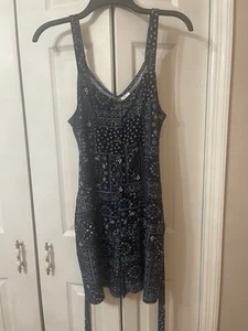 Nobo No Boundaries Blue Floral Paisley 1pc Rompers Shorts Soft Peasant Boho Sz L - Picture 1 of 7