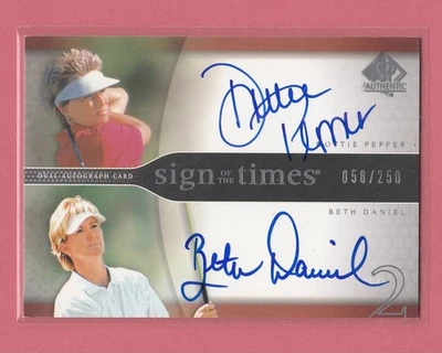 2004 Upper Deck LPGA DOTTIE PEPPER & BETH DANIEL Dual Autographs 058/250 - Image 1 of 2