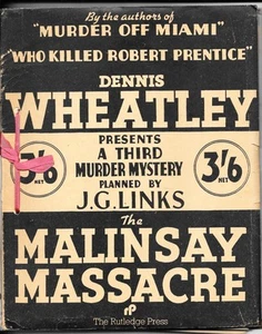 THE MALINSAY MASSACRE: A Murder Mystery Puzzle Dennis Wheatley PB - 1938 - Bild 1 von 1