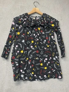 Country Road Floral Blouse Women Size 8 Multicoloured Ruffle Collar 3/4 Sleeve - Picture 1 of 12