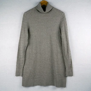 Lands End Damen Gr. M Pullover Rollkragen hellbraun Zopfmuster 100% Baumwolle - Bild 1 von 7