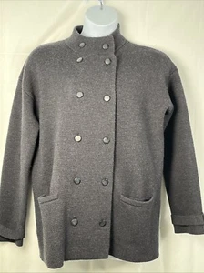 J. Crew Graphite Wool Blend Double Breasted Women's Peacoat, Sz 1X (xl) **NOTES - Picture 1 of 12