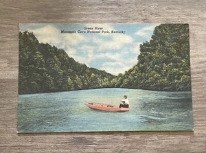Postal de lino de colección Green River Mammoth Cave National Park Kentucky KY - Imagen 1 de 2