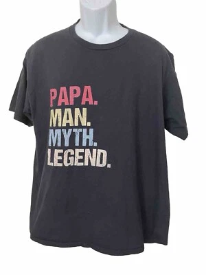 Camiseta negra PAPA MAN MITH LEGEND para hombre talla XL PAPÁ ABUELO PADRE Foto 1 de 3