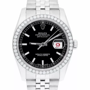 Rolex Datejust 36 mm 116234 Watch Black Index Dial Steel Jubilee Band - Picture 1 of 10