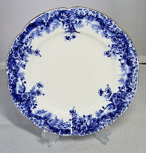 Antique WILEMAN The Foley China "BLUE FERN" Side Plate; VIOLET Shape (9122).