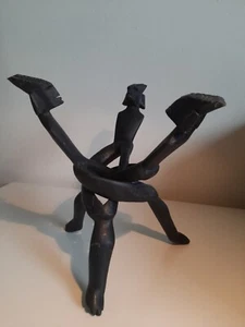 	ANTIKE HANDGEFERTIGTE AFRIKANISCHE HOLZDEKORATION EINZIGARTIGES MEISTERWERK		 			 - Bild 1 von 14