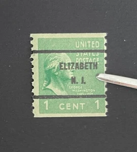 Elizabeth, New Jersey Type 61 Precancel - 1 cent Prexie coil U.S. #839 - OG MNH - Picture 1 of 1