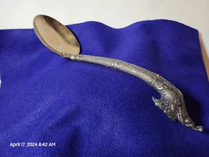 Amazing Siam Sterling Silver Dragon Spoon Wonderful Patina and Detailed - Picture 1 of 17
