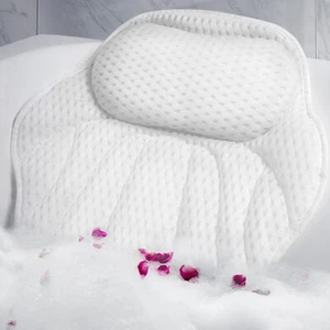 3D Mesh Bath Pillow Spa Pillow for Hot Tub Bathtub Neck Relax with Suction Cup - Picture 1 of 7