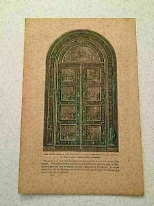 KP55) Puerta de Bronce Capilla Nacional Honor de Cristóbal Colón 1884 Grabado - Imagen 1 de 1