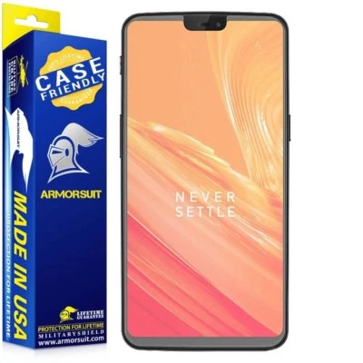 [2 Pack] ArmorSuit MilitaryShield OnePlus 6 Matte Case-Friendly Screen Protector - Image 1 of 4