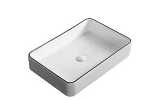Design Aufsatzwaschtisch aus Keramik in Hochglanz weiß  610 * 410 * 115 mm - Bild 1 von 8