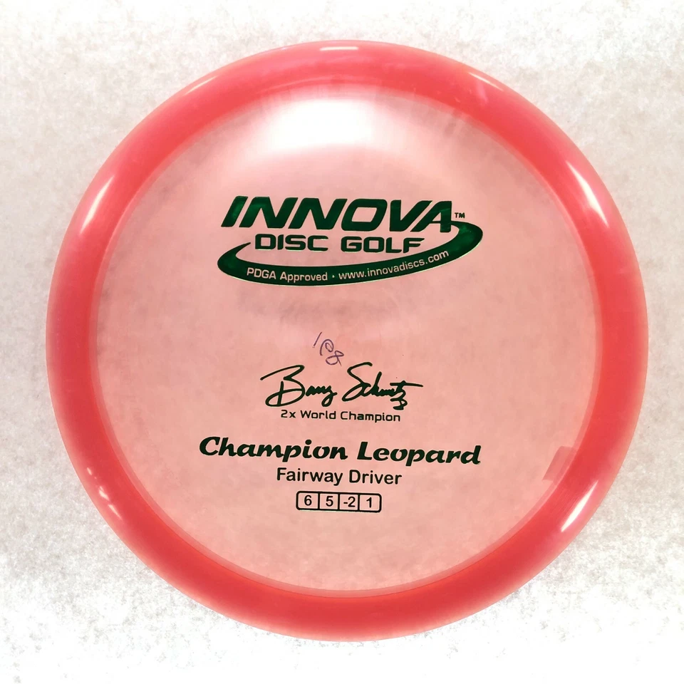 DISC GOLF INNOVA CHAMPION LEOPARD FAIRWAY DRIVER 168g PINK W/ GREEN FOIL - Image 1 of 1