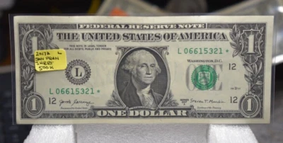 VERY RARE FROM SHEET 2017 A $1.00 STAR NOTE  VERY RARE LOW RUN 500K GOOD COND - Image 1 of 2