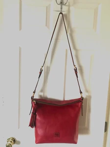 Dooney Bourke Florentine Red Small Dixon Shoulder Handbag New - Picture 1 of 15