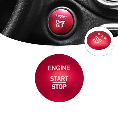 Sporty Red Inner Start Stop Push Button Cover For Mercedes Benz E CLA GLC Class - Image 1 of 4
